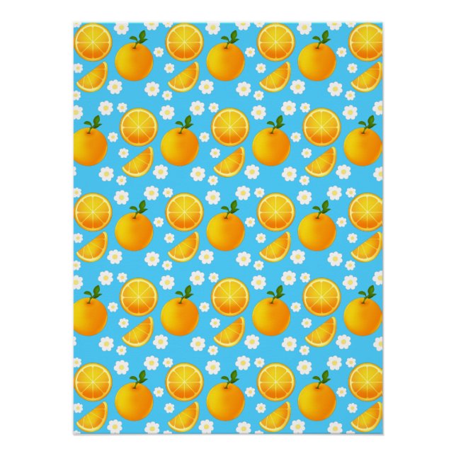 Póster Laranjas e Flores Brancas (Frente)