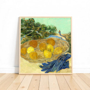 Poster Laranjas e limões com luvas azuis por Van Gogh