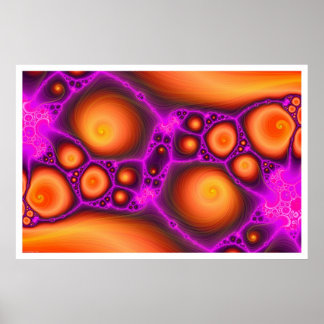 Poster Laranjas e Purples Fractal #1