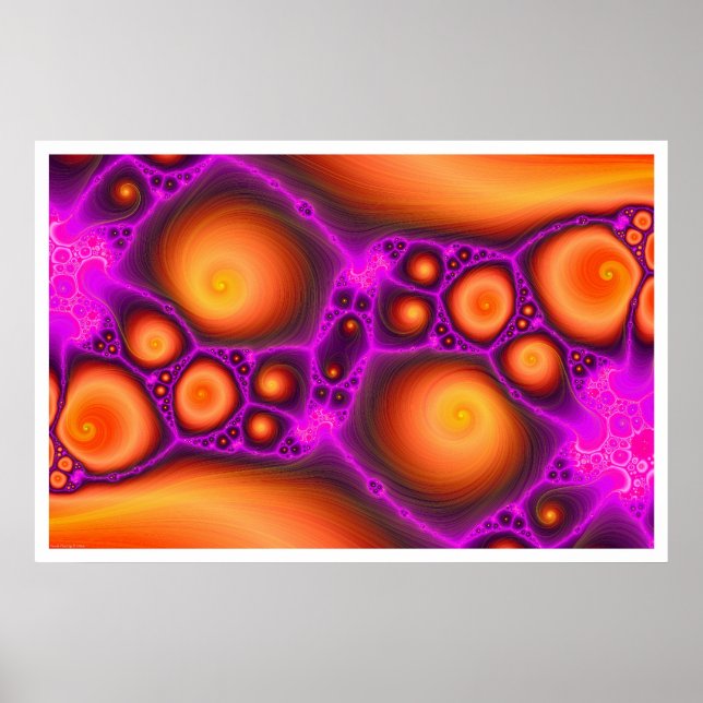 Poster Laranjas e Purples Fractal #1 (Frente)