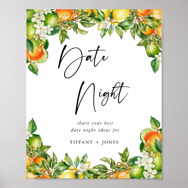 Poster Laranjas limão Citros chuveiro nojento Data Jar Ga (Frente)