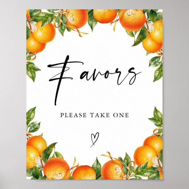 Poster Laranjas limões Citrus bridal showers Favor (Frente)