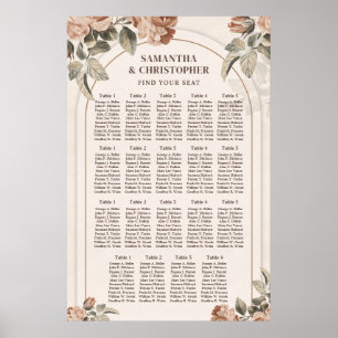 Poster Laranjeira elegante de cobre flores poeirentas e v