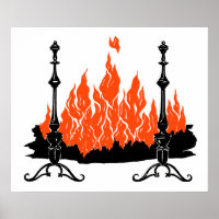 Lareira vermelha chamas da silhueta