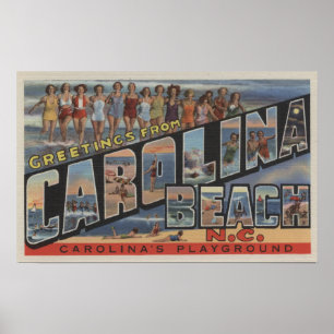 Poster Large Letter Scenes - Carolina Beach, NC