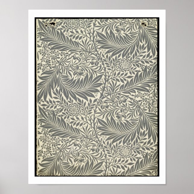 Póster Larkspur, design de papel de parede, 1872 (Frente)