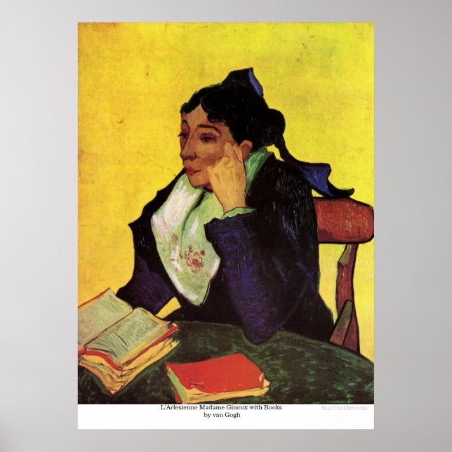 Póster L'Arlesienne Madame Ginoux com livros de van Gogh (Frente)