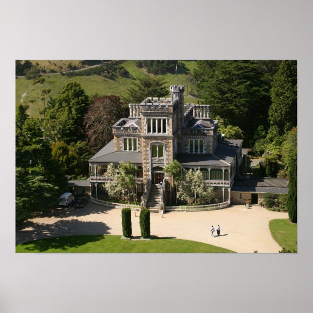 Póster Larnach Castle, Dunedin, Nova Zelândia - aérea (Frente)