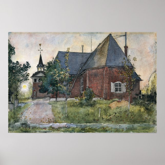 Poster Larsson - Antiga Igreja de Sundborn (De Uma Casa) (Frente)