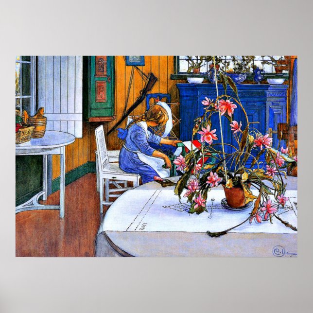 Póster Larsson: Interior com um Cactus (Frente)