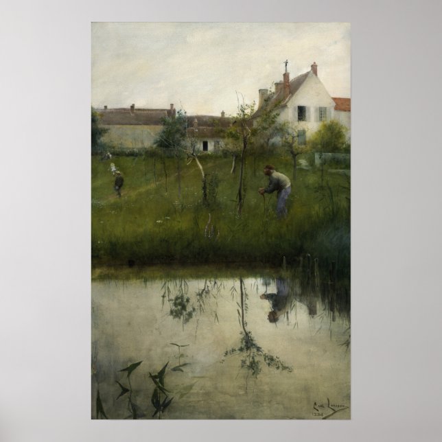 Poster Larsson - O Velho Homem e o Jardim de Infância (Frente)