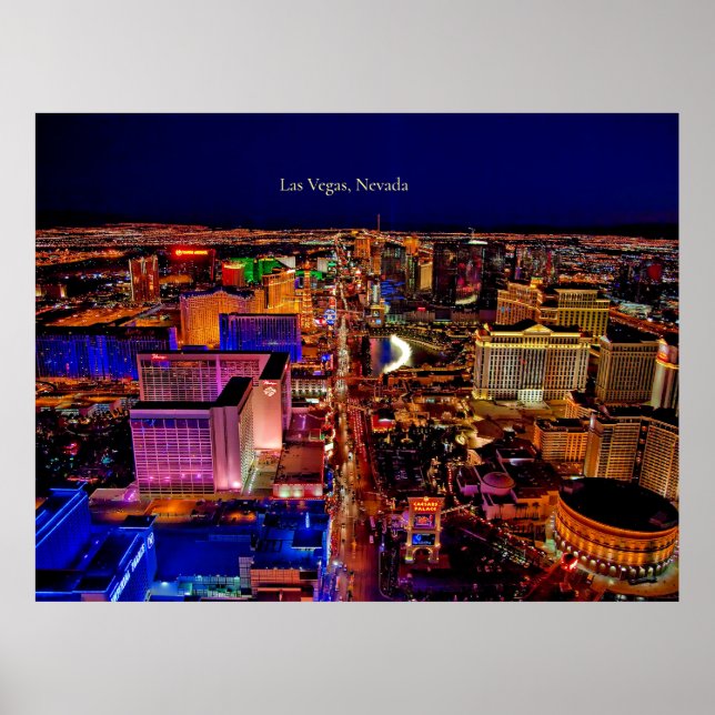 Poster Las Vegas, linha do horizonte de Nevada (Frente)
