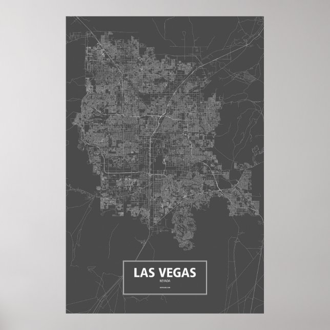 Póster Las Vegas, Nevada (branco a preto) (Frente)