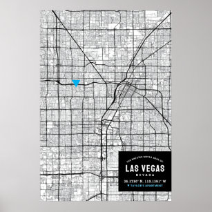 Poster Las Vegas, Nevada City Map + Mark Your Location
