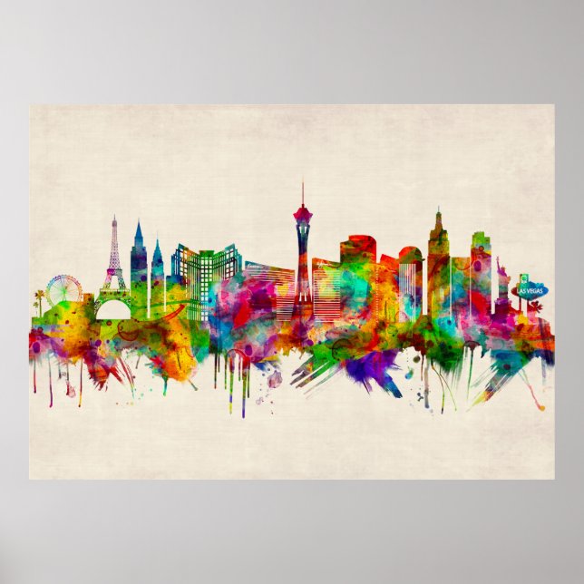 Poster Las Vegas Nevada Skyline (Frente)