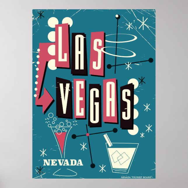Póster Las Vegas nevada viagens vintage (Frente)