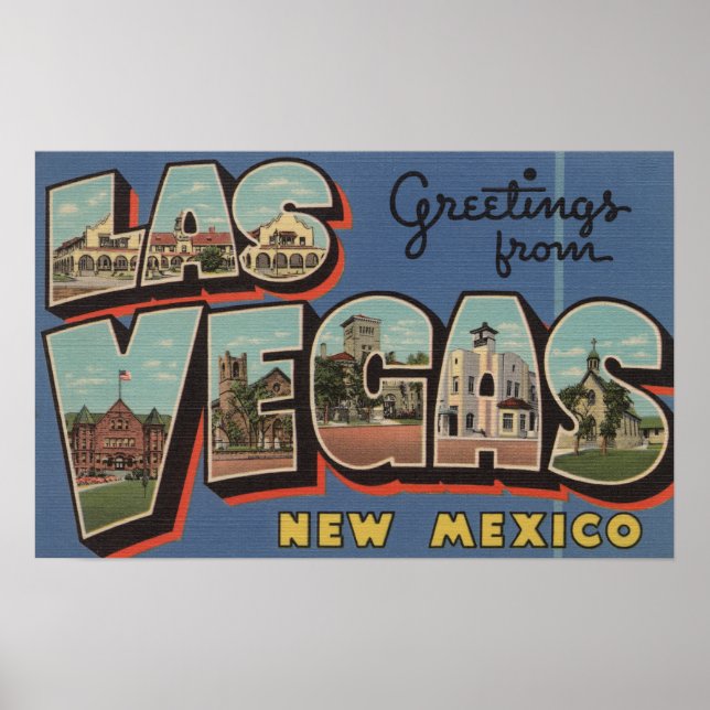 Poster Las Vegas, Novo México - Cenas com Letras Grandes (Frente)