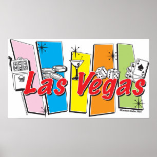 Póster Las-Vegas-Retro