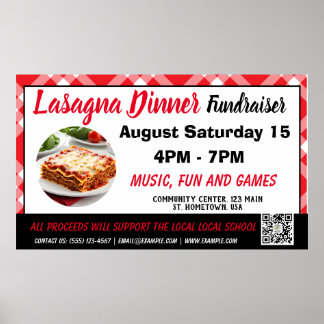 Poster Lasagna Janta banner vermelho do Fundraiser