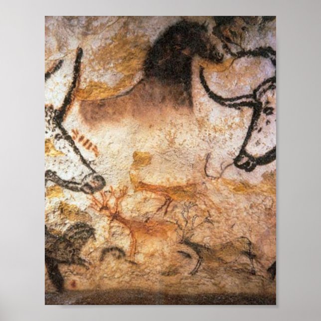 Poster Lascaux Bulls Pintura Em Cavernas De Buffalo (Frente)