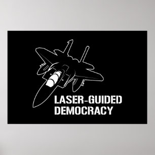 Póster Laser - democracia/paz guiadas com a potência de