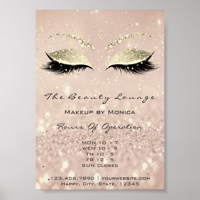 Poster Lashes Makeup Artist Glitter Beaut Salon Skinny1 (Frente)