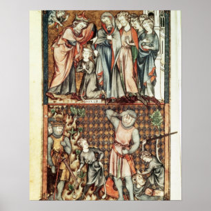 Poster Lat 1023 f.7v David e Goliath com o Saul por Le