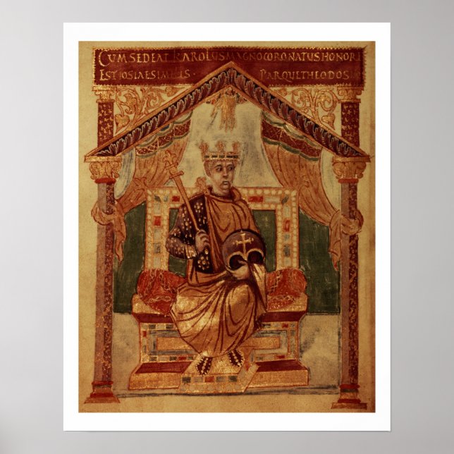 Póster Lat 1152 f.3v Charlemagne (Carolus Magnus, Charles (Frente)