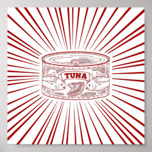 Poster Lata de atum-vintage design
