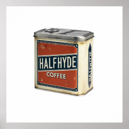 Poster Lata de Café Antiga Halfhyde Coffee Company