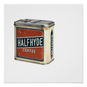 Póster Lata de Café Antiga Halfhyde Coffee Company