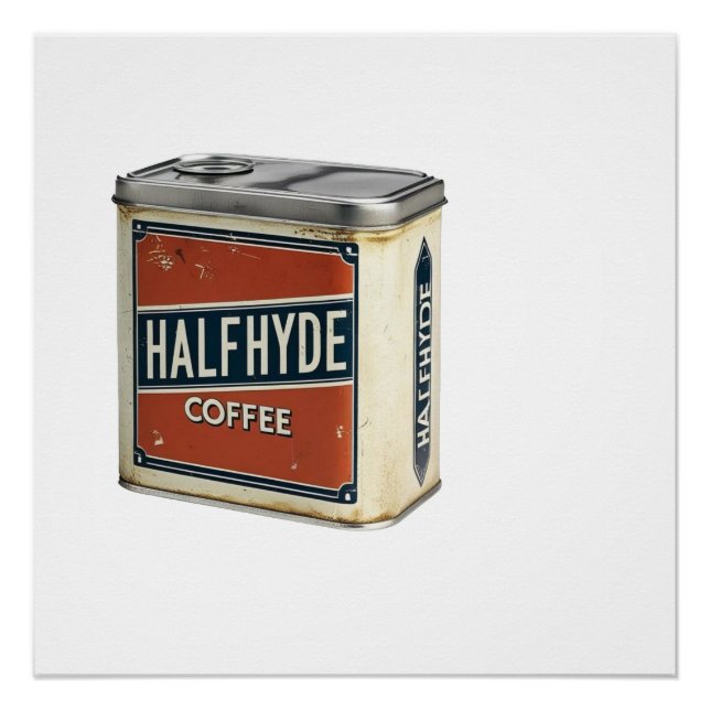 Póster Lata de Café Antiga Halfhyde Coffee Company (Frente)