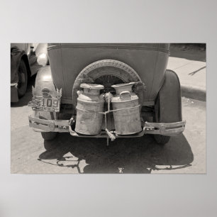 Póster Latas de Leite, 1939. Foto Antiga