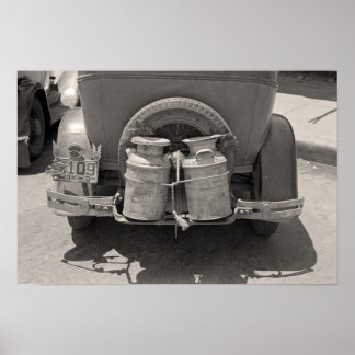 Póster Latas de Leite, 1939. Foto Antiga