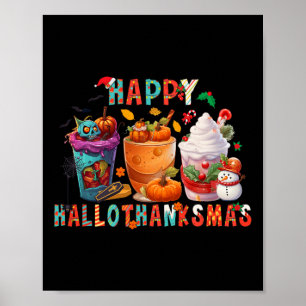 Poster Latas Felizes Hallothanksmas Pumpkin Xmas Pre