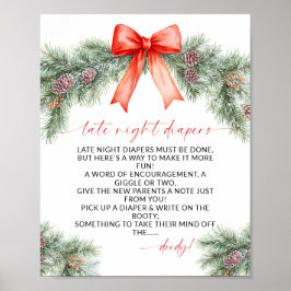 Poster Late Night Diapers Christmas Baby Shower