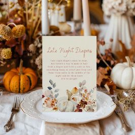 Poster Late night Diapers Little pumpkin Baby Shower Sign