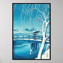Poster Late Snow ao longo do rio Edo hui kawase arte de i