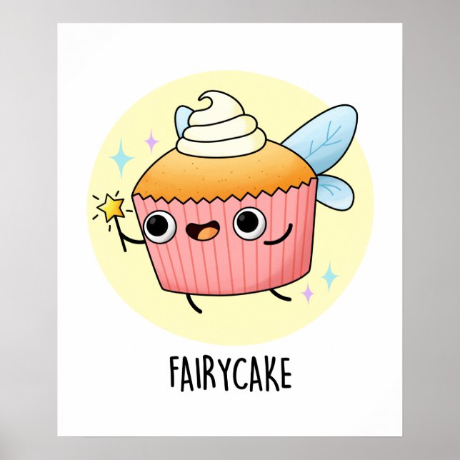 Poster Láteo, Peixe Funny Cupcake Pun (Frente)