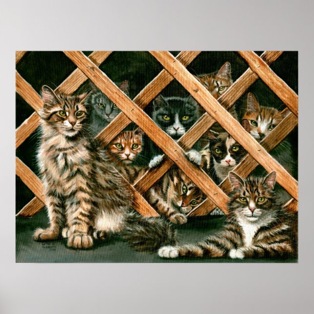Poster Latice Cats Poster, tuxedos kmcoriginals da tabby (Frente)