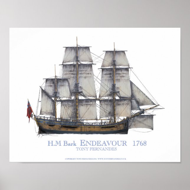 Póster Latido HM Endeavor 1768, tony fernandes (Frente)