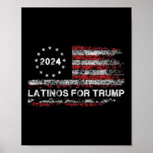 Poster Latinos Pelo Trump - Presidente Eleição Trump Vanc