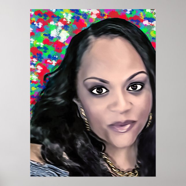 Póster Latoya em selfie colorido (Frente)