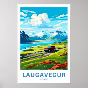 Poster Laugavegur Islândia Travel Print