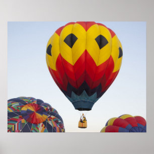 Poster Launching hot air balloons