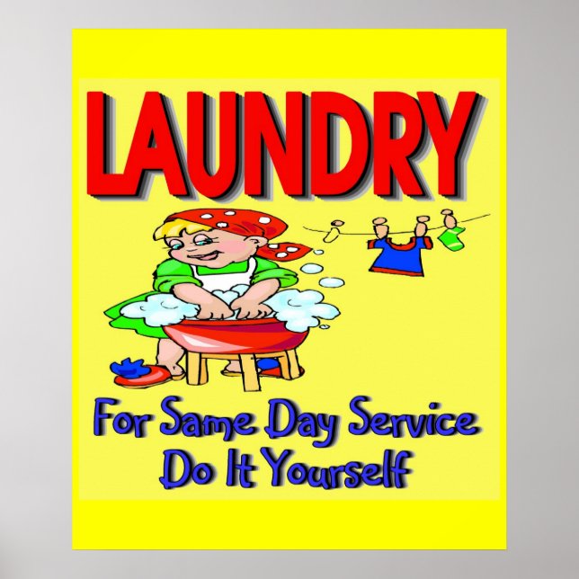 Poster LAUNDRY- Para o mesmo dia, faça você mesmo (Frente)