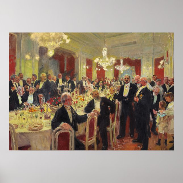 Poster Laurits Tuxen Saindo da Mesa (Frente)