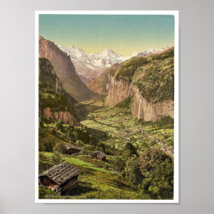 Póster Lauterbrunnen Valley e Briethorn, de Wengen, B