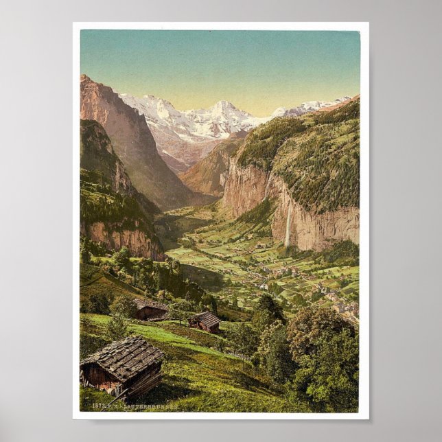 Póster Lauterbrunnen Valley e Briethorn, de Wengen, B (Frente)