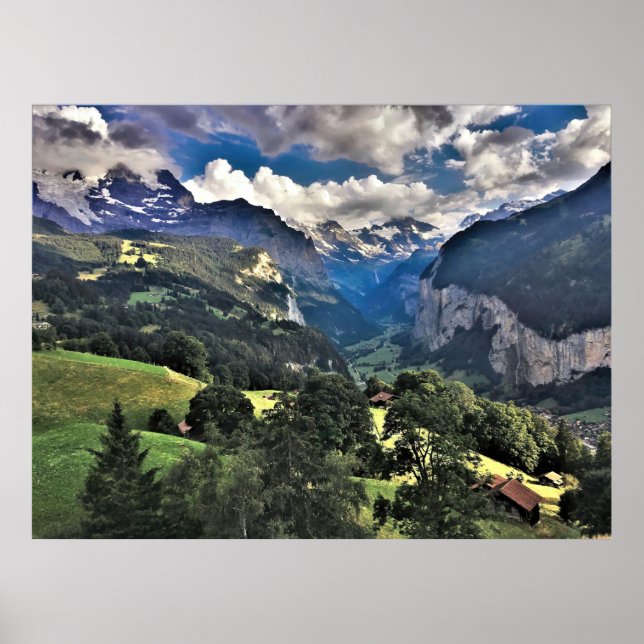 Poster Lauterbrunnen Valley, Suiça (Frente)